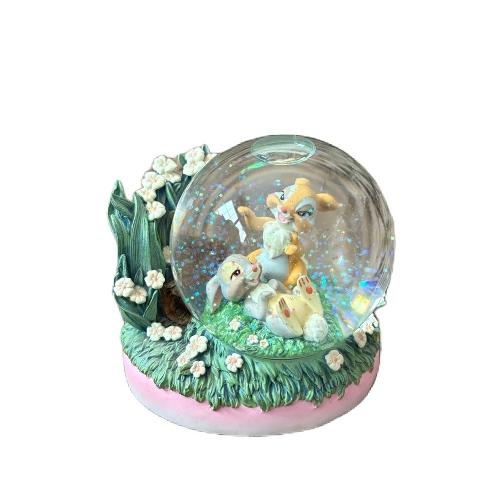 Bambi Miss Bunny & Thumper Disney Store Snow Globe 2005 (RARE) Vintage